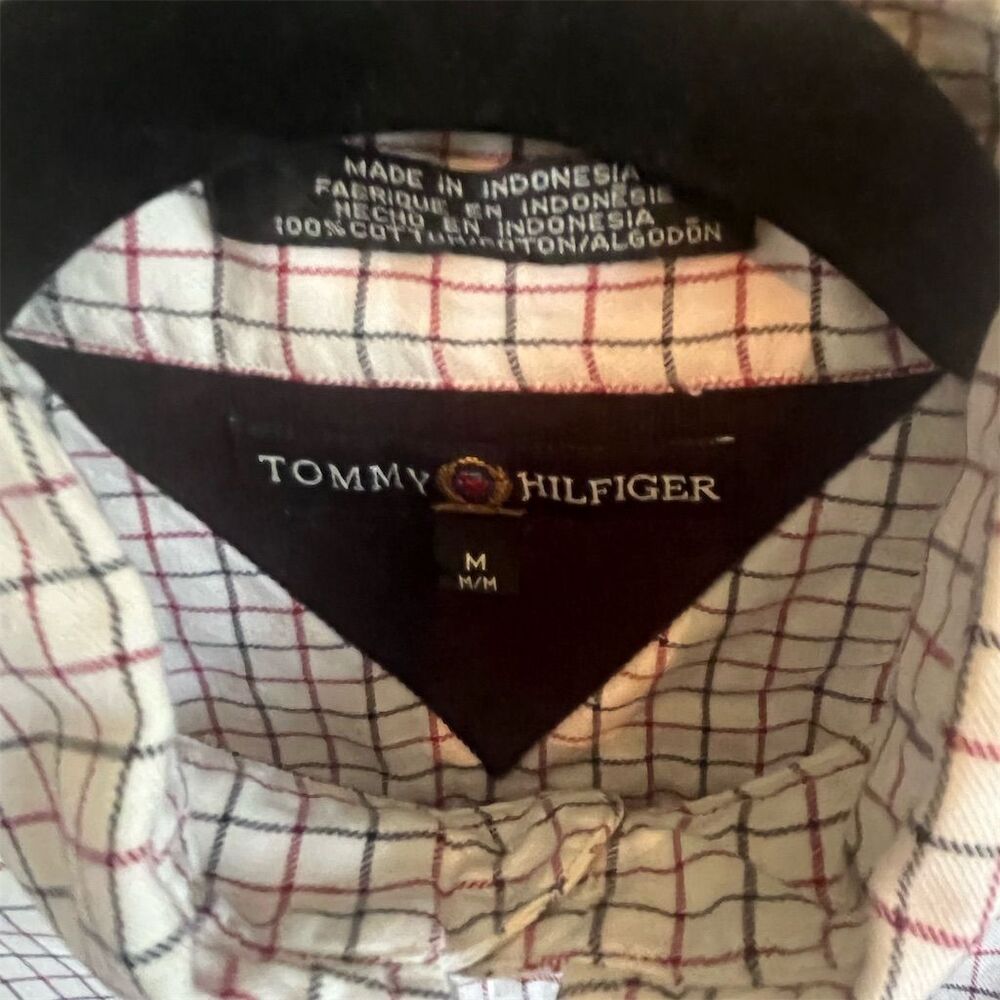 Tommy Hilfiger Men's Check Button-Up Shirt Multicolor Size M - Picture 4 of 7
